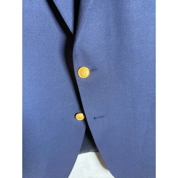 Lauren Ralph Lauren Mens Navy Blazer 42R Gold Crest Buttons Classic Sport Coat - Picture 3 of 7